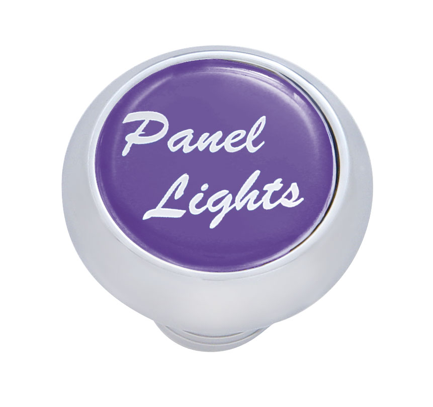 Chrome Deluxe Dash Knob W/ Glossy "Panel Lights" Sticker - Purple