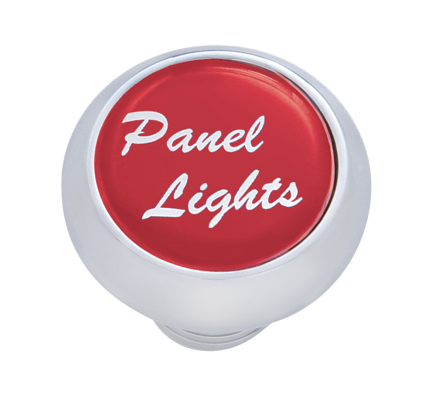 Chrome Deluxe Dash Knob W/ Glossy "Panel Lights" Sticker - Red