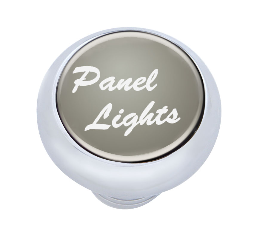 Chrome Deluxe Dash Knob W/ Glossy "Panel Lights" Sticker - Silver