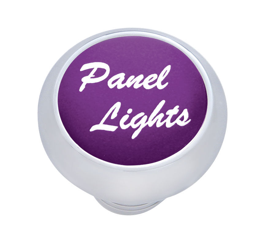Chrome Deluxe Dash Knob W/ Aluminum "Panel Lights" Sticker - Purple