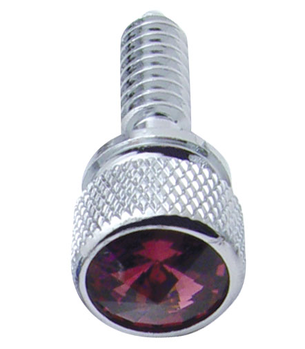 Chrome Peterbilt Dash Screws W/ Diamond - Purple