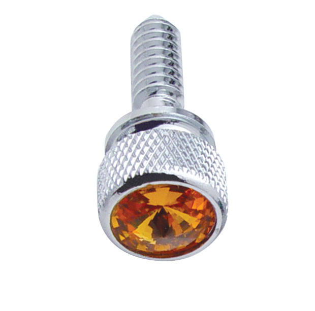 Chrome Peterbilt Dash Screws W/ Diamond - Amber