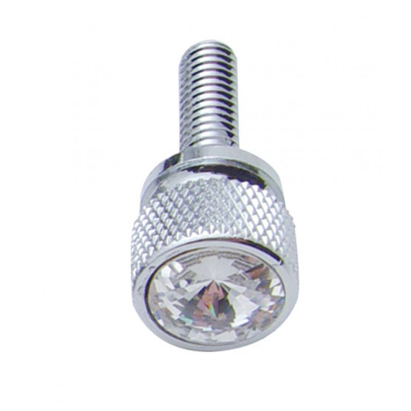 Chrome Kenworth Dash Short Screws W/ Diamond - Clear