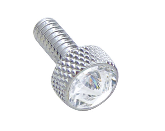 Chrome Peterbilt Small Dash Screw W/ Diamond - Clear