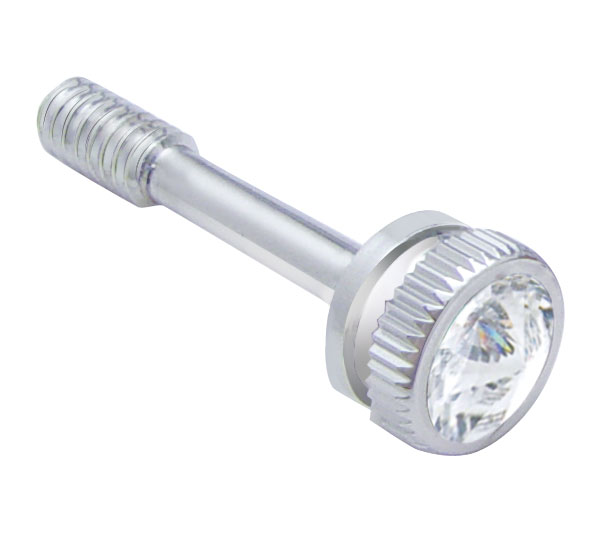 (5 /Card) Chrome Peterbilt 357 Dash Screw W/ Diamond - Clear