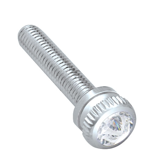 Chrome 2002 Kenworth Dash Screw W/ Diamond - Clear