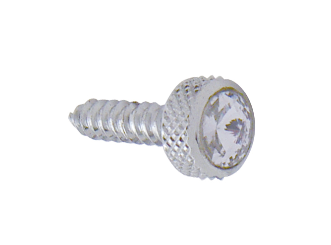Chrome Kenworth Upper Dash Screw W/ Diamond - Clear