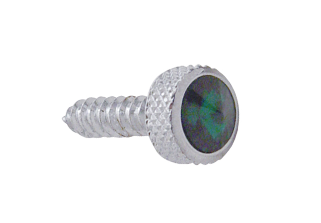 (6/Card) Chrome Kenworth Upper Dash Screw W/ Diamond - Green