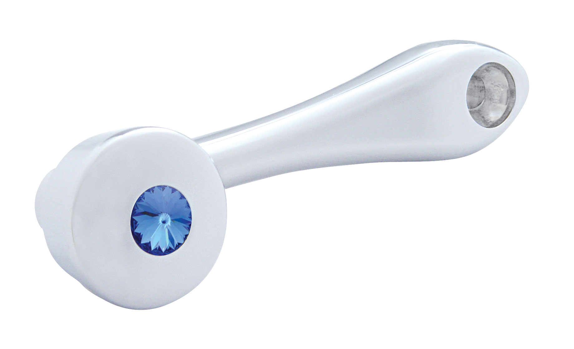 Chrome Window Crank W/ Slot Adaptor - Blue Diamond