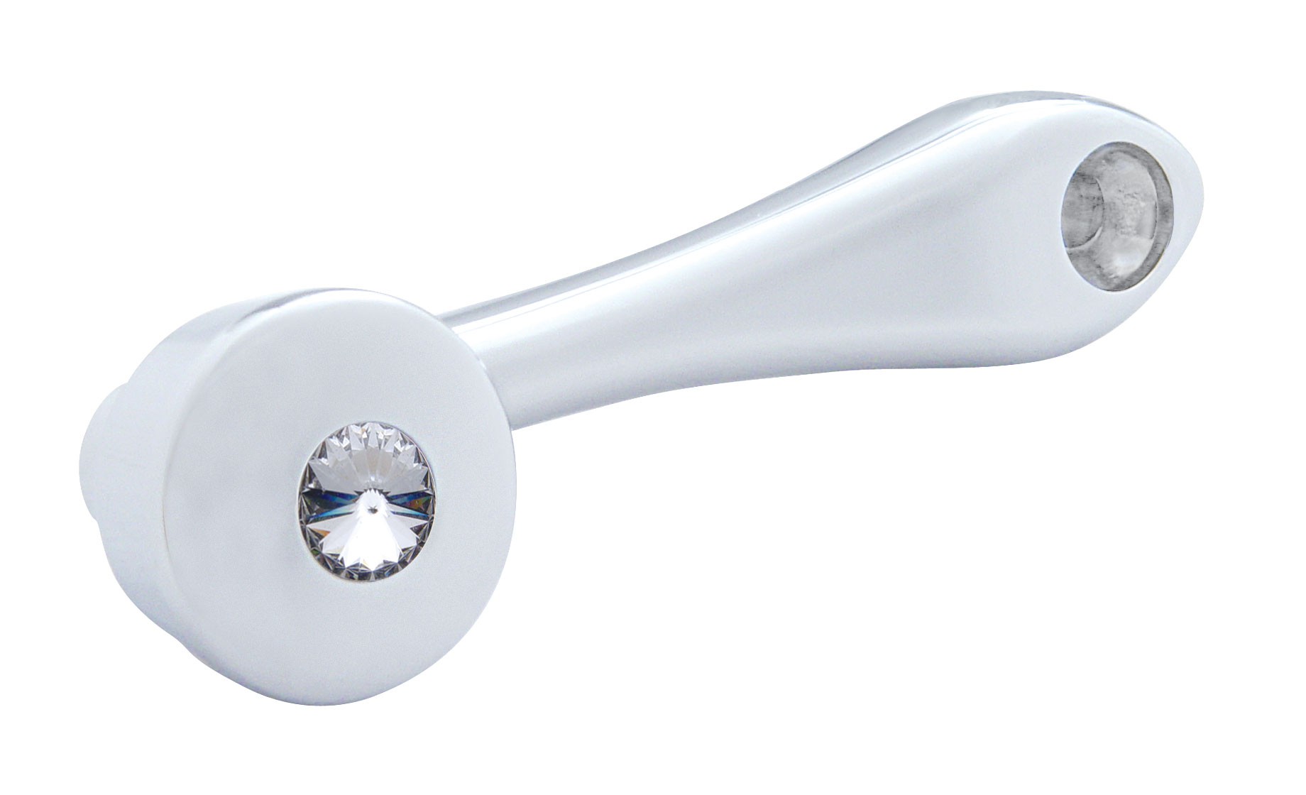Chrome Window Crank W/ Square Adaptor - Clear Diamond