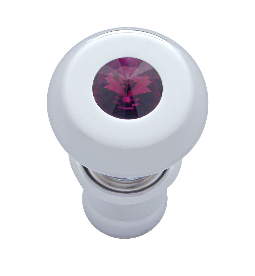 Chrome Deluxe Cigarette Lighter W/ Diamond - Purple