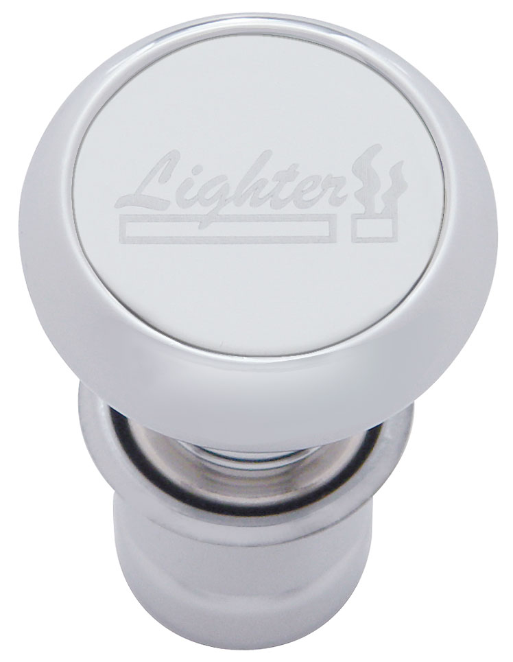 Chrome Deluxe Cigarette Lighter W/ Stainless Steel "Lighter" Plaque
