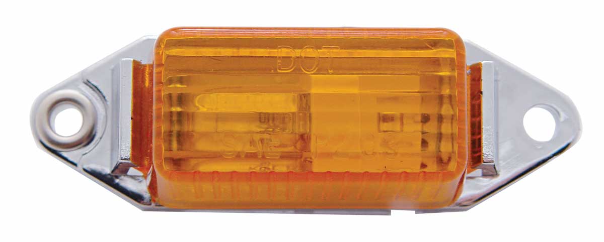 *Snap Seal Rectangular Clearance/Marker Light W/ Chrome Base - Amber