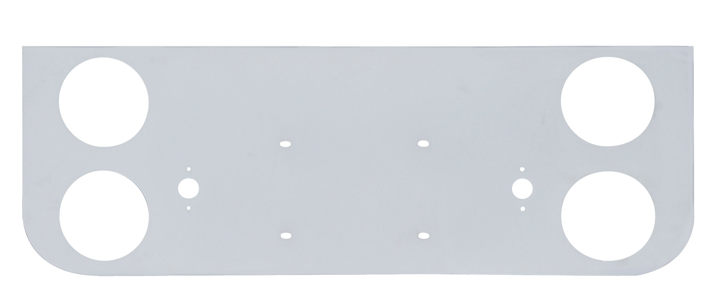 Chrome Rear Center Light Panel W/ Four 4" Light Cutouts