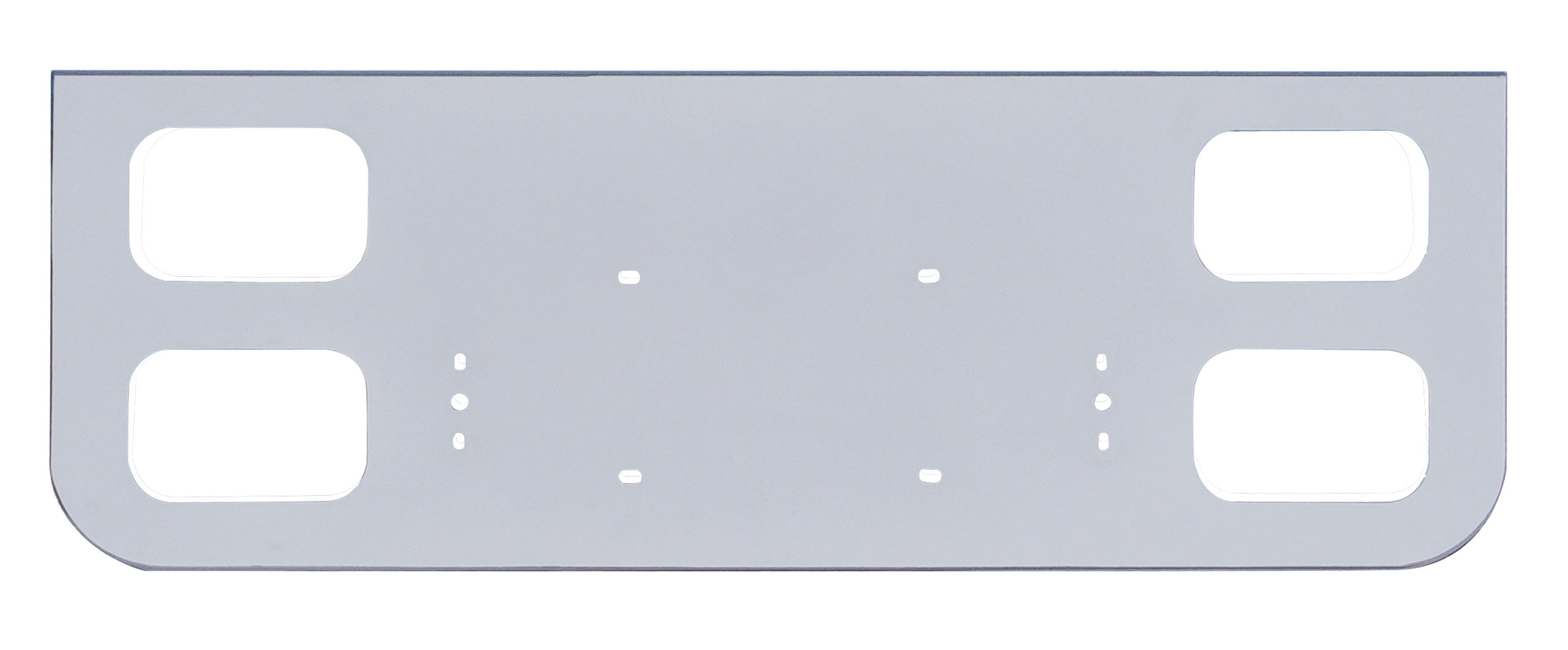 Chrome Rear Center Light Panel W/ 4 Rectangular Light Cutouts
