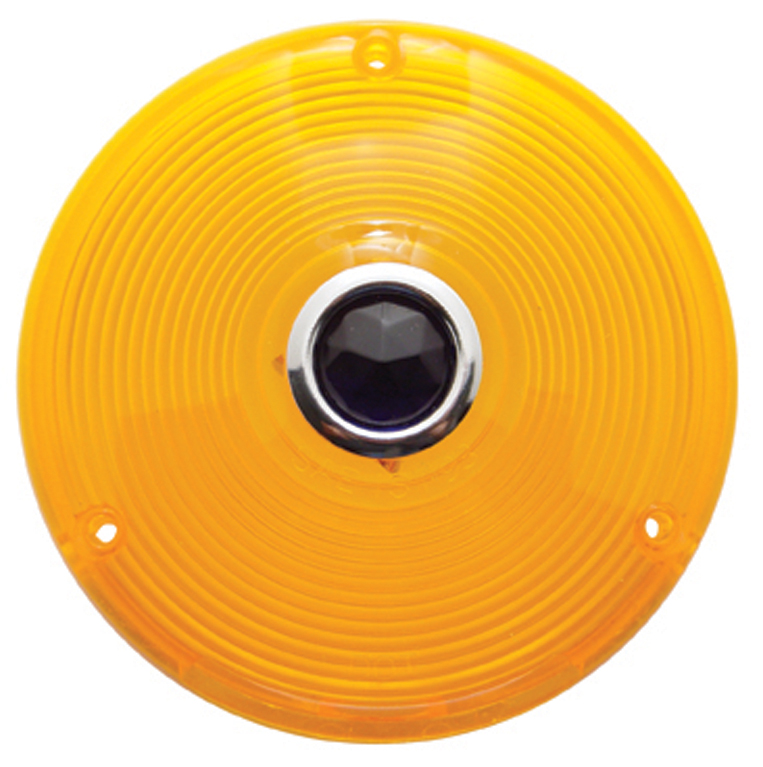 Plastic Turn Signal Lens W/ Blue Dot - Amber