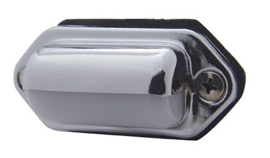 Rectangular License Light W/ Chrome Housing - White