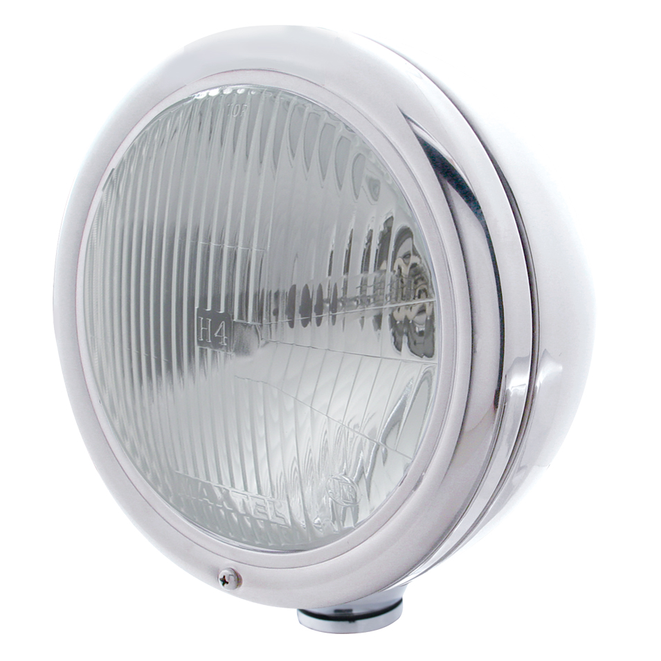 Stainless Steel "Classic" Peterbilt Headlight W/O Signal Light - H4 Halogen