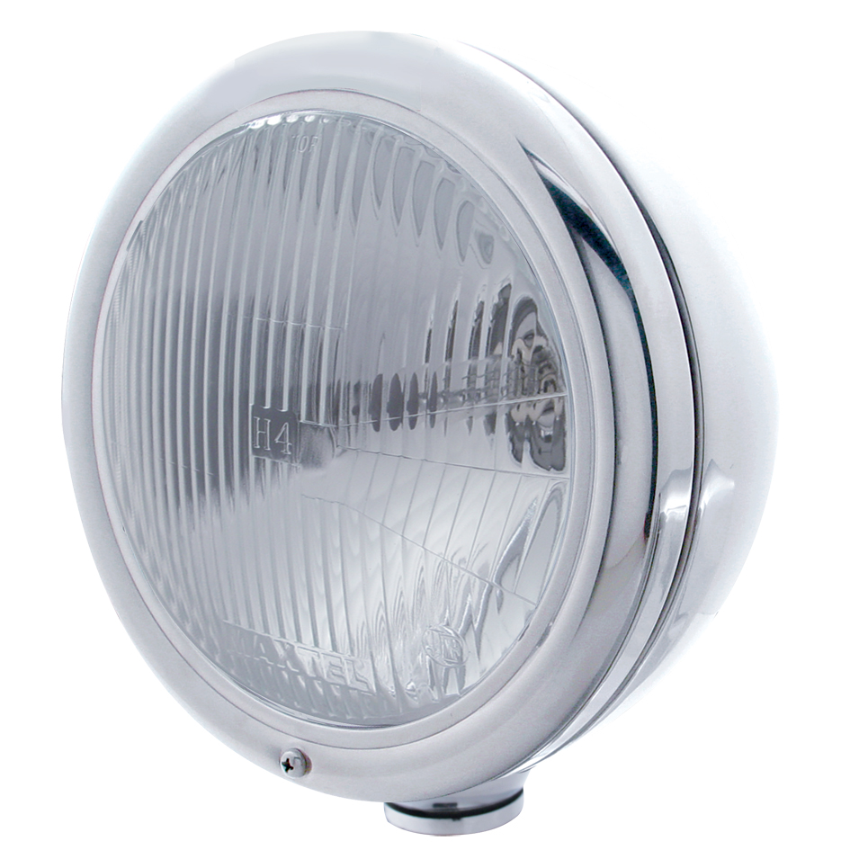 Chrome "Classic" Peterbilt Headlight W/O Signal Light - H4 Halogen