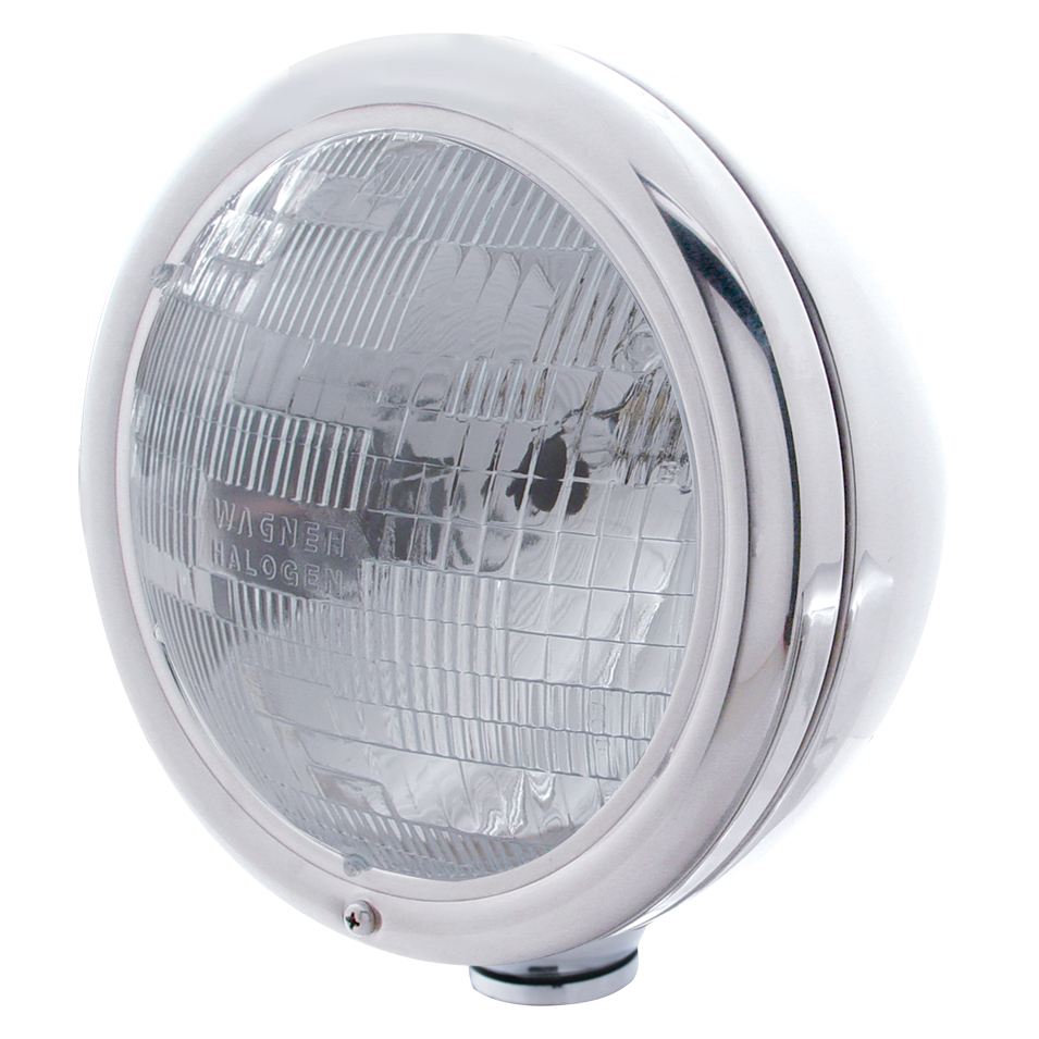 Chrome "Classic" Peterbilt Headlight W/O Signal Light - H6024 Halogen