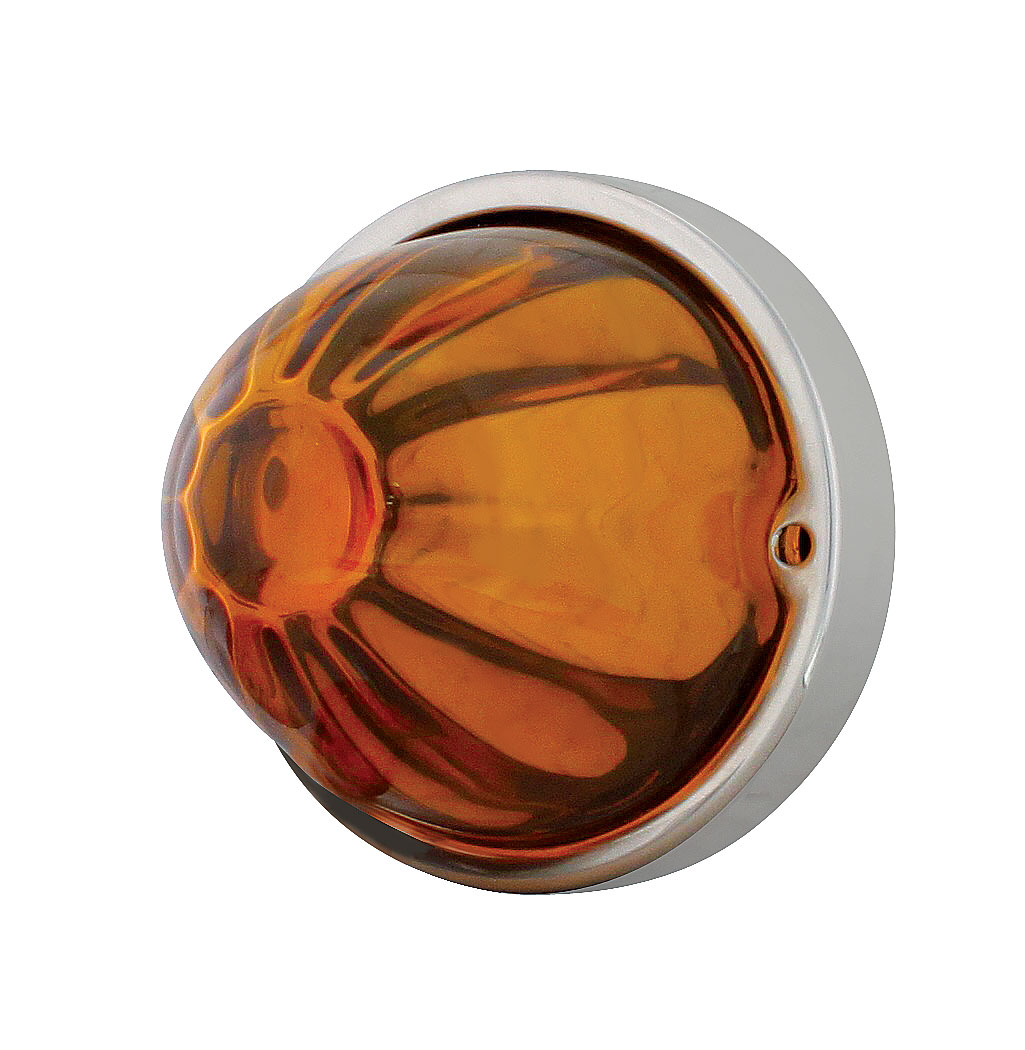 Bus Light Repair Kit W/ Watermelon Glass Lens - Amber