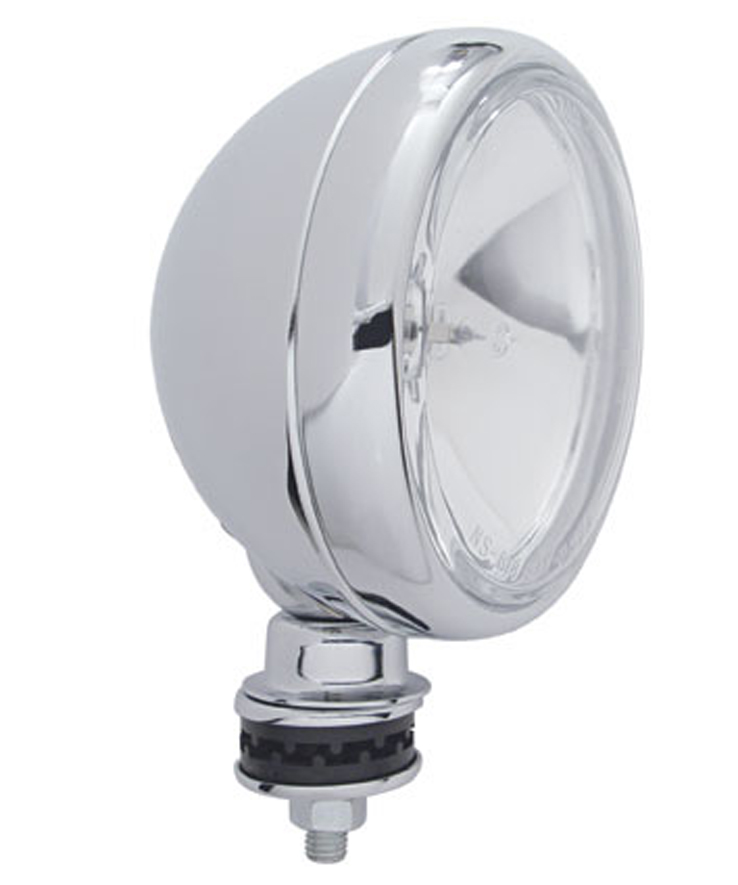 Chrome 6" Off-Road Halogen Light W/ Chrome Rim - Clear