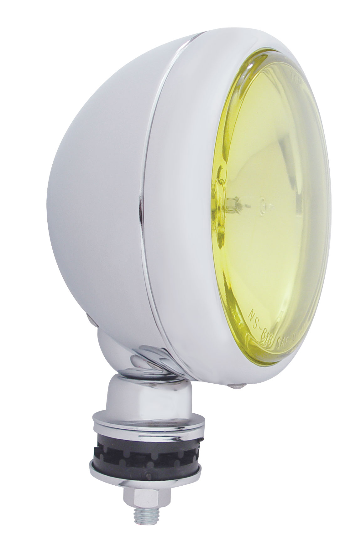 Chrome 6" Off-Road Halogen Light W/ Chrome Rim - Yellow