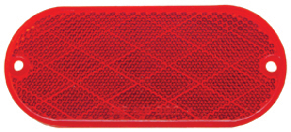 4 5/16" X 1 7/8" Oval Quick Mount Reflector - Red