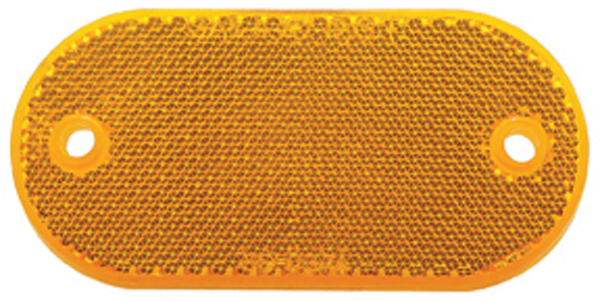 (2/Bulk) 4" X 2" Oval Quick Mount Reflector - Amber