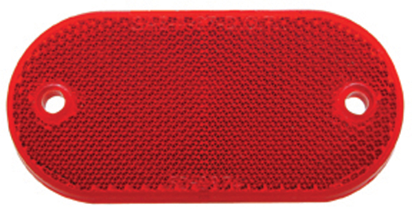 4" X 2" Oval Quick Mount Reflector - Red