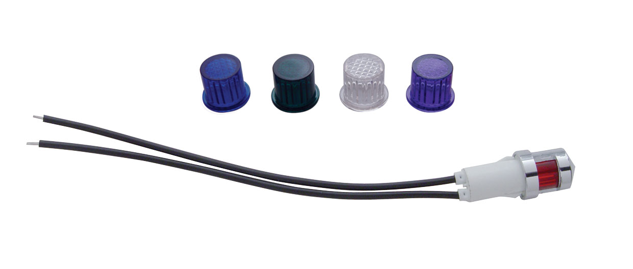 Chrome Plastic Dash Light Assembly - Assorted Color