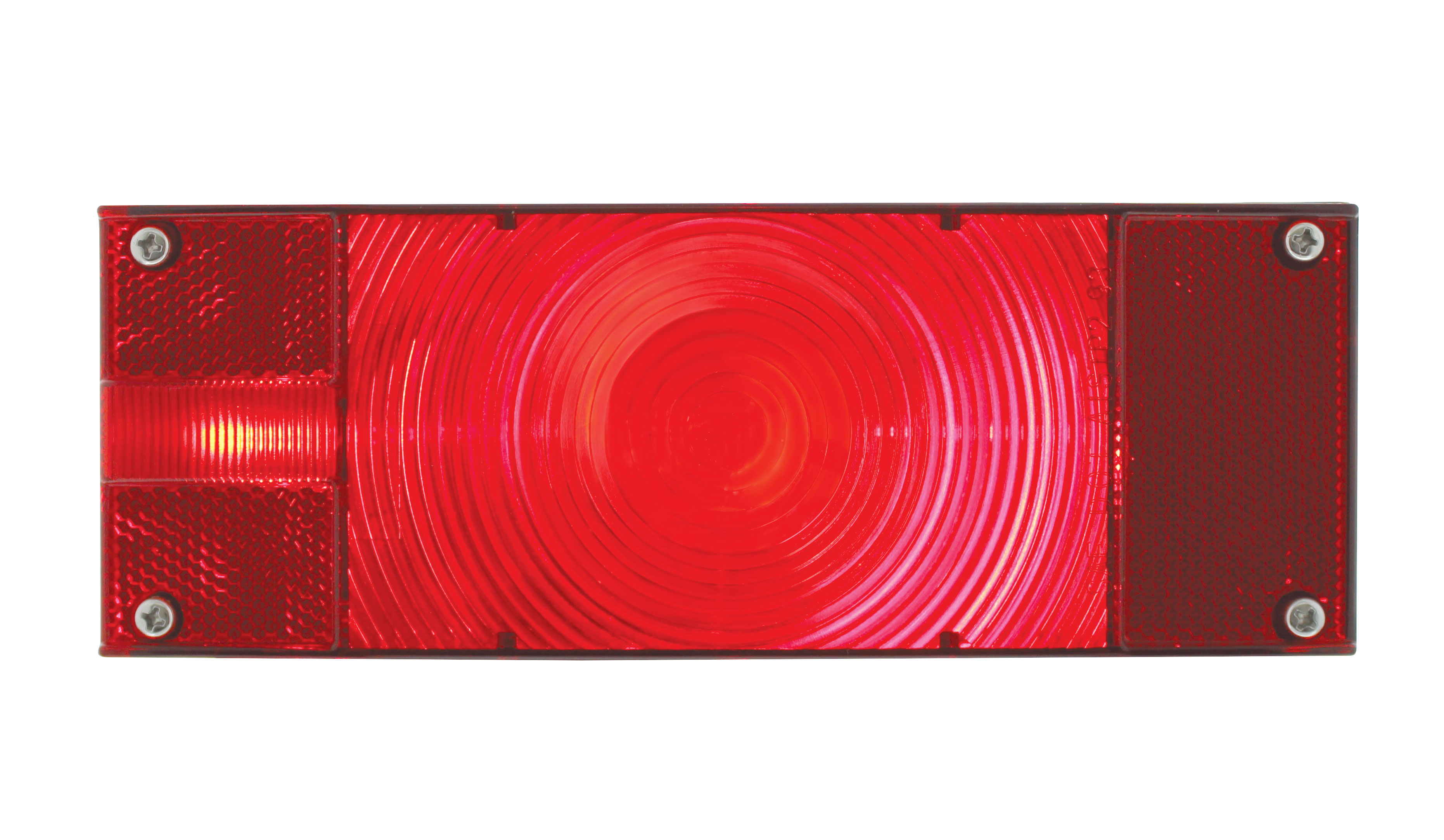 Incandescent Rectangular Submersible Combination S/T/T Light W/ License Light - Red