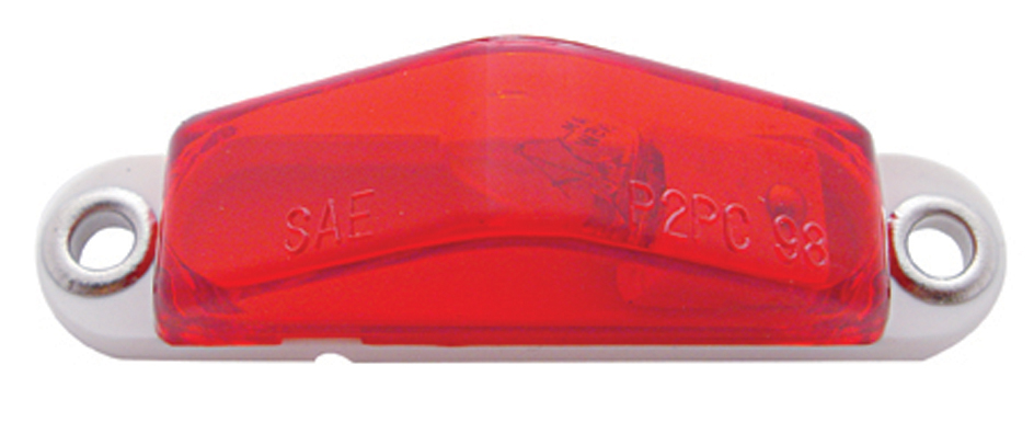 Incandescent Mini Triangle Clearance/Marker Right W/ White Base - Red