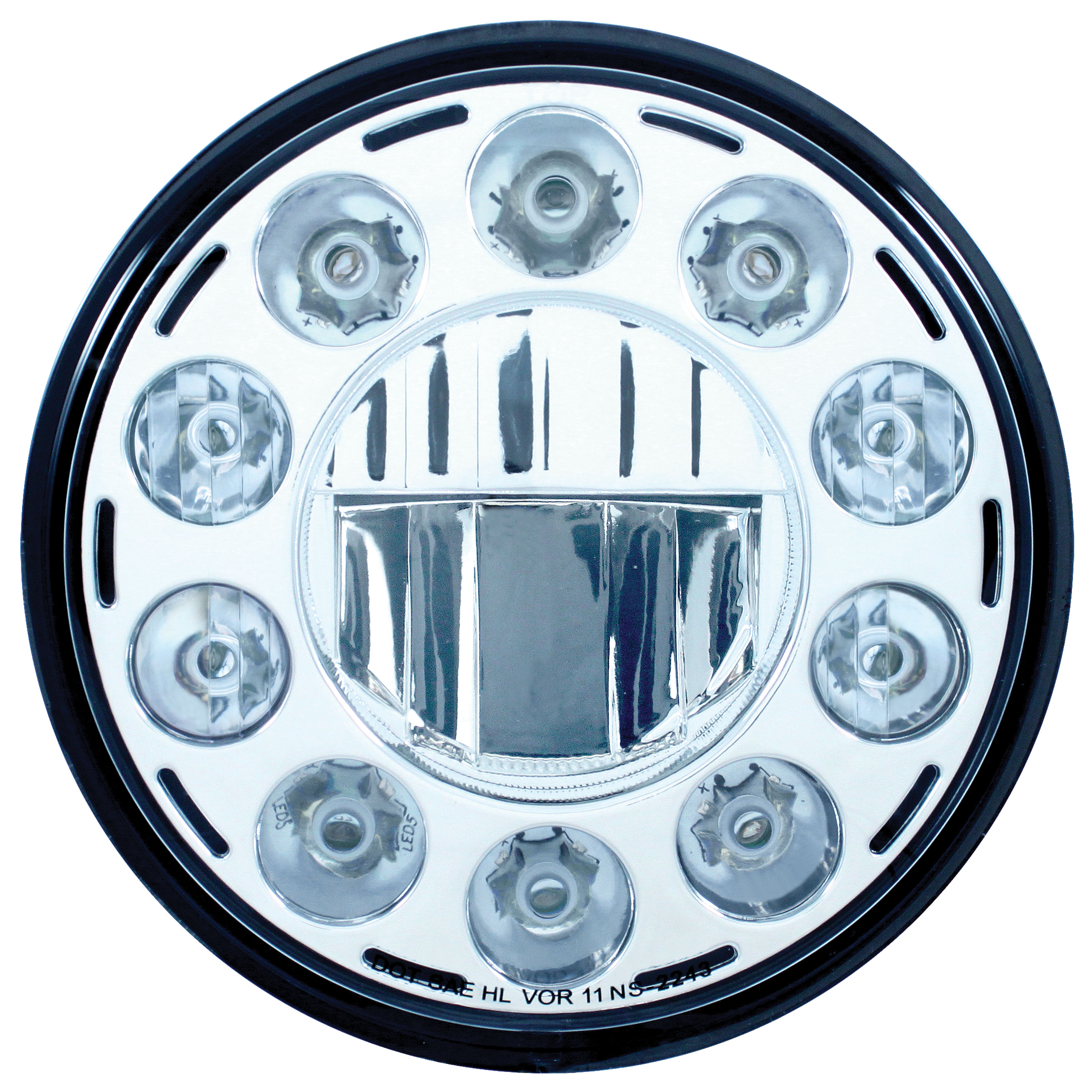 11 High Power Led 7" Crystal Headlight - Chrome