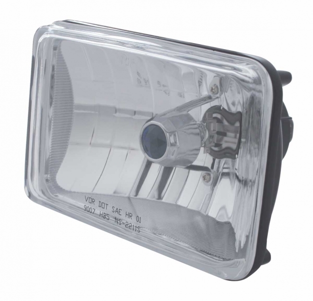 165Mm (6" X 4") Rectangular Crystal Headlight W/ Blue Dot - High Beam