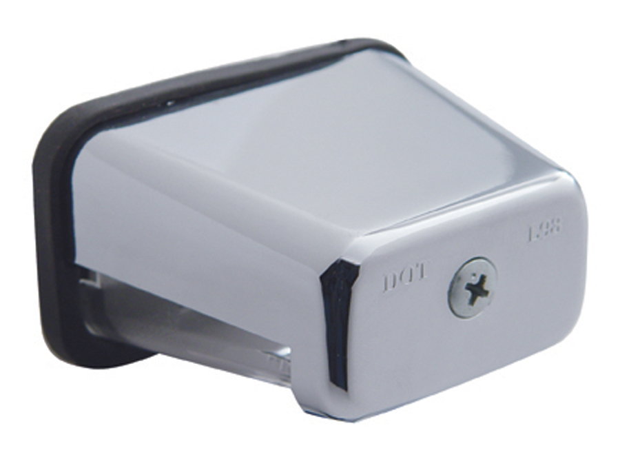 Incandescent Chrome Rectangular License Light