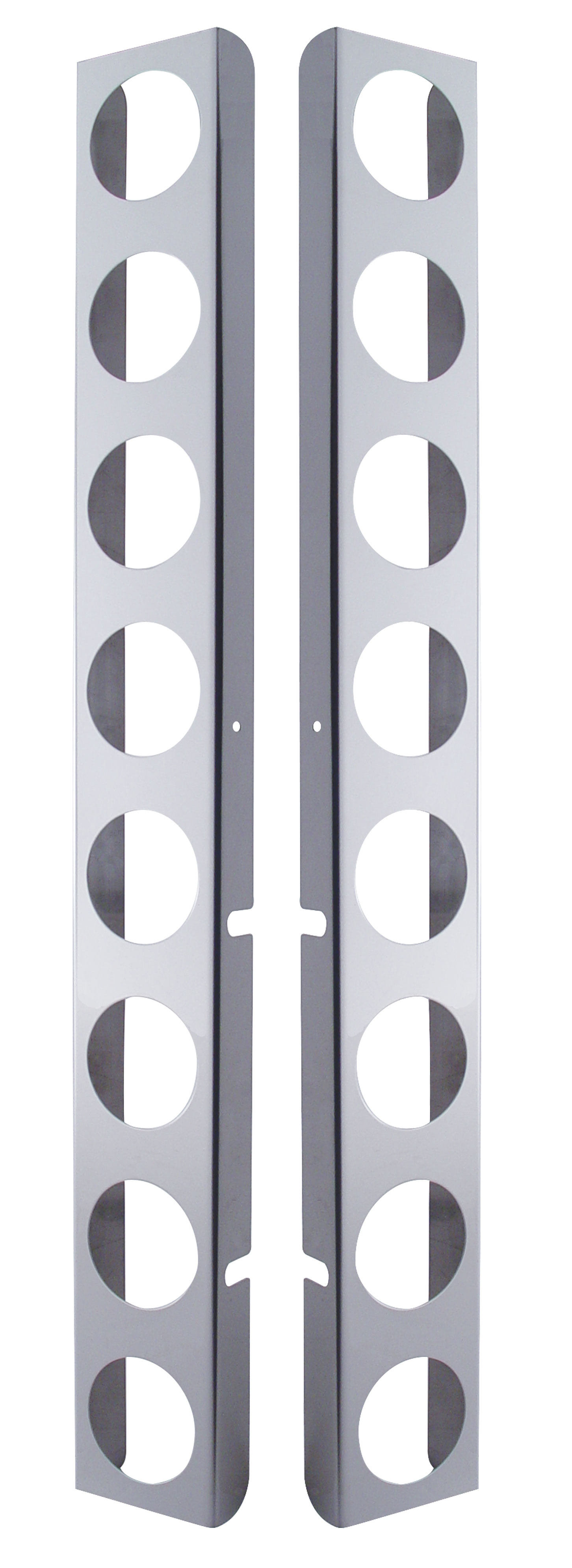 (2/Bulk) Stainless Steel Peterbilt Rear Air Cleaner Light Bracket W/ Sixteen 2" Light Cutouts