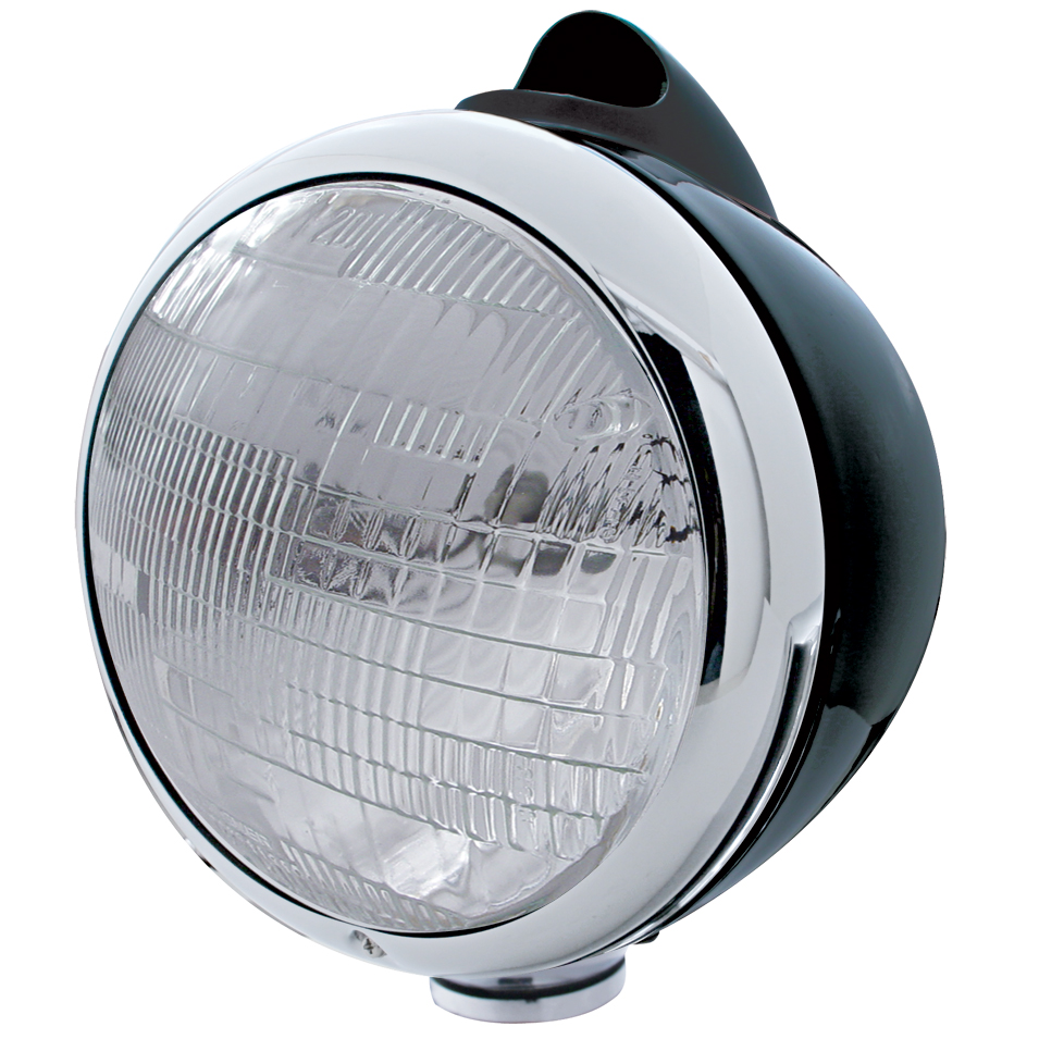 Black "Guide" Peterbilt Headlight - 6014 Sealed Beam