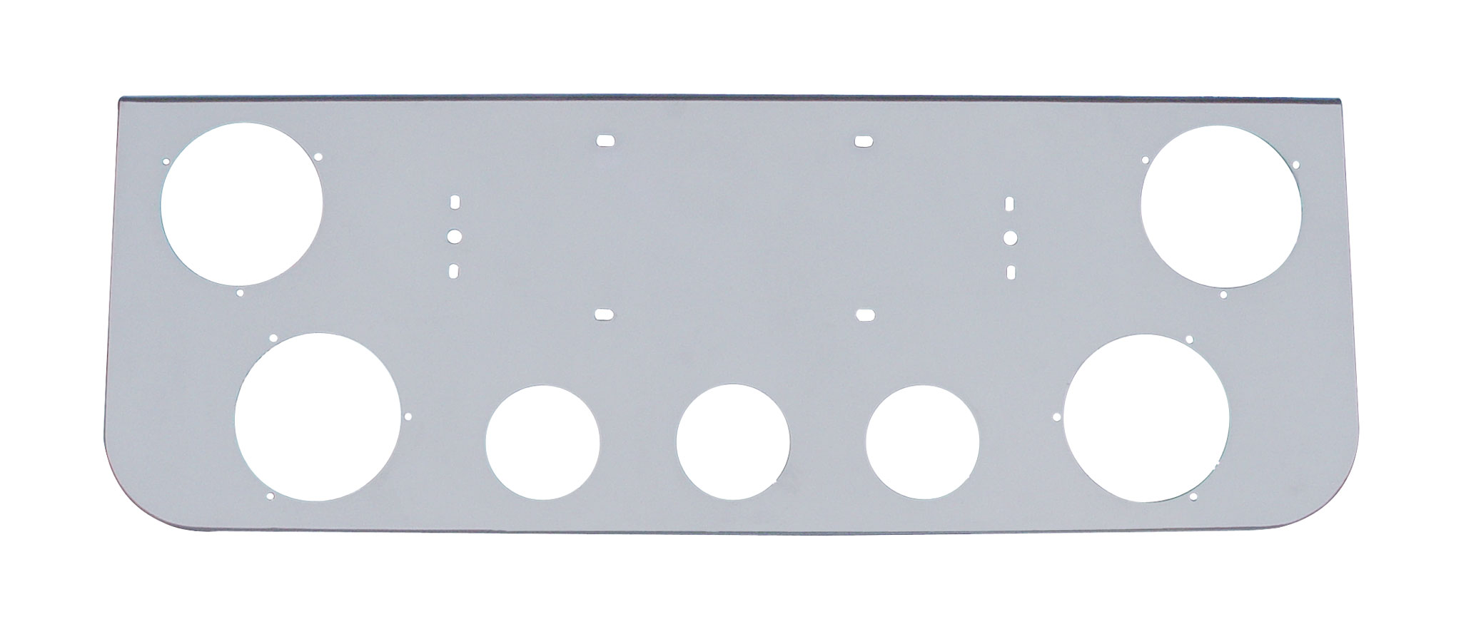 Chrome Rear Center Light Panel W/ Four 4" & Three 2 1/2" Light Cutouts