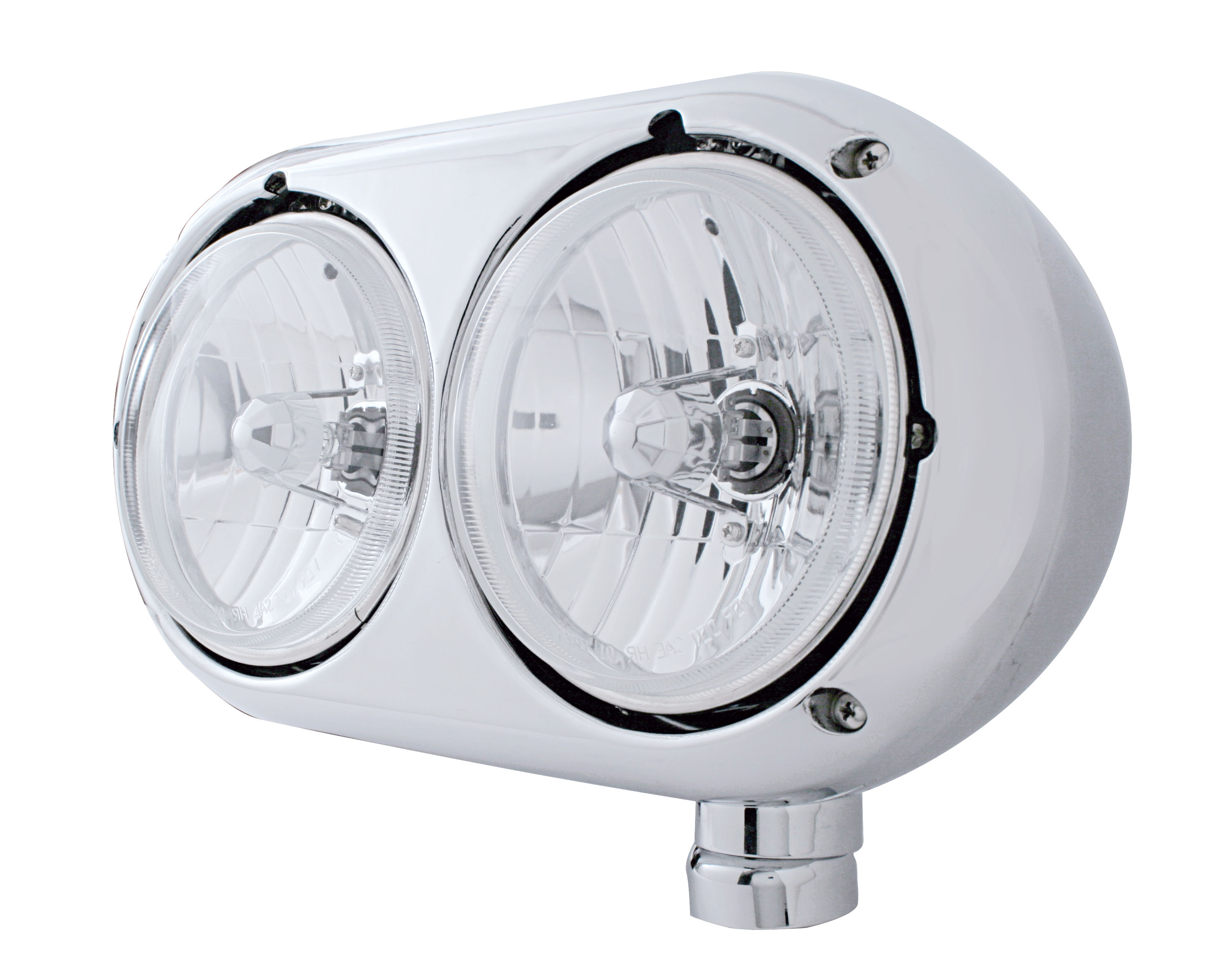 Polished Aluminum Peterbilt 359 Crystal Halogen Dual Headlight - Passenger