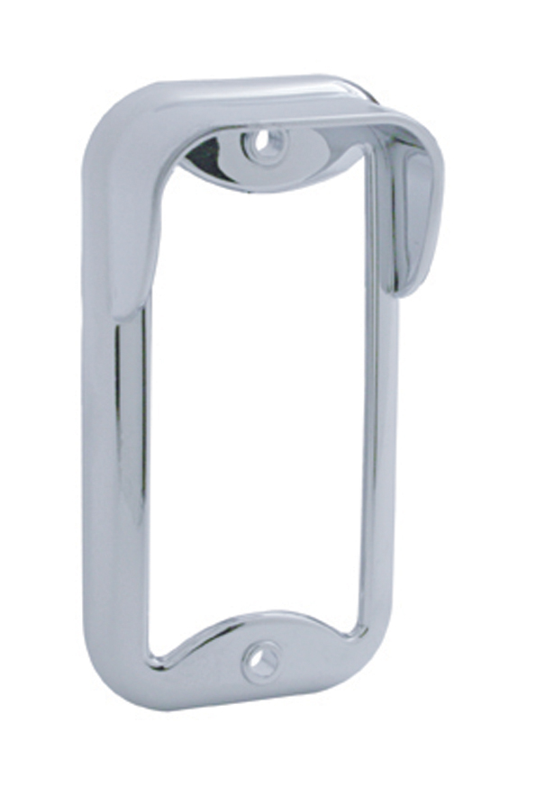 Chrome Plastic Small Rectangular Clearance/Marker Light Bezel - Vertical Visor