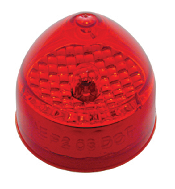 Incandescent 2" Crystal Clearance/Marker Beehive Light - Red