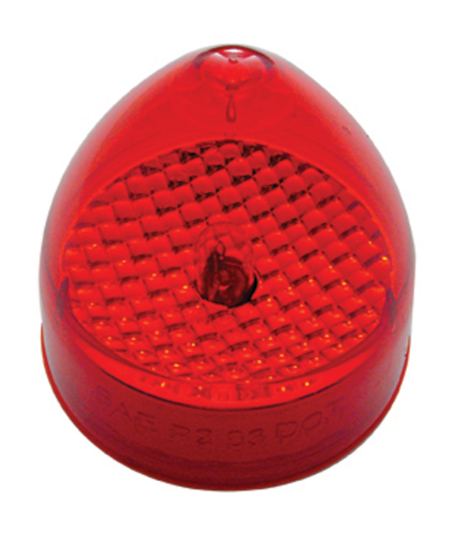 Incandescent 2 1/2" Crystal Clearance/Marker Beehive Light - Red