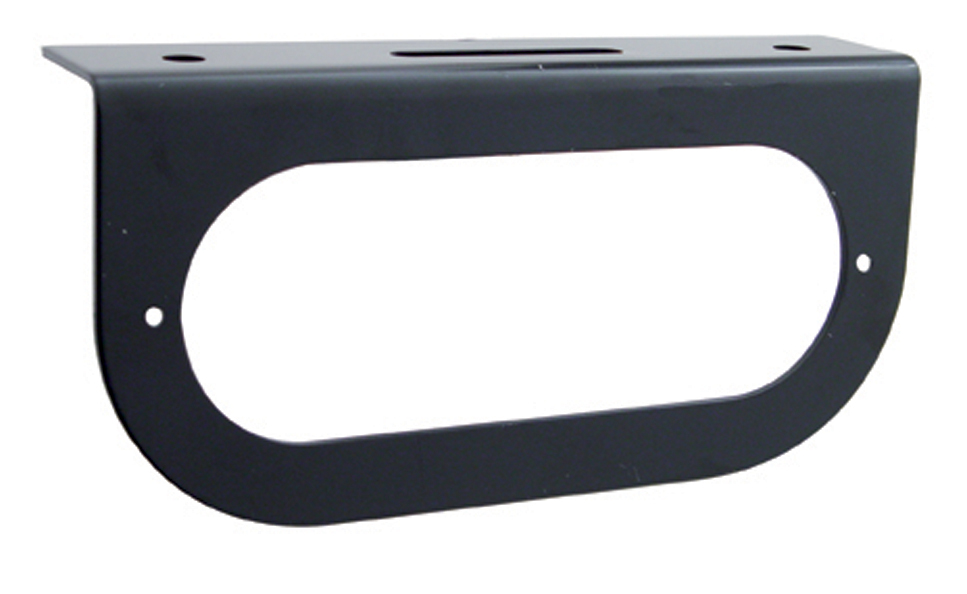 Black Steel Light Bracket W/ 1 Oval Light Cutout