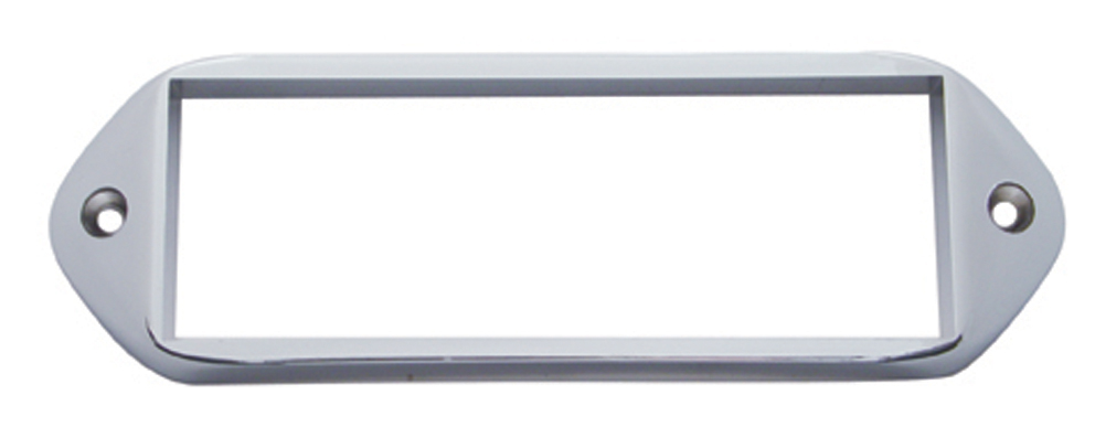 Chrome Plastic Rectangular Turtle Back Marker Light Bezel