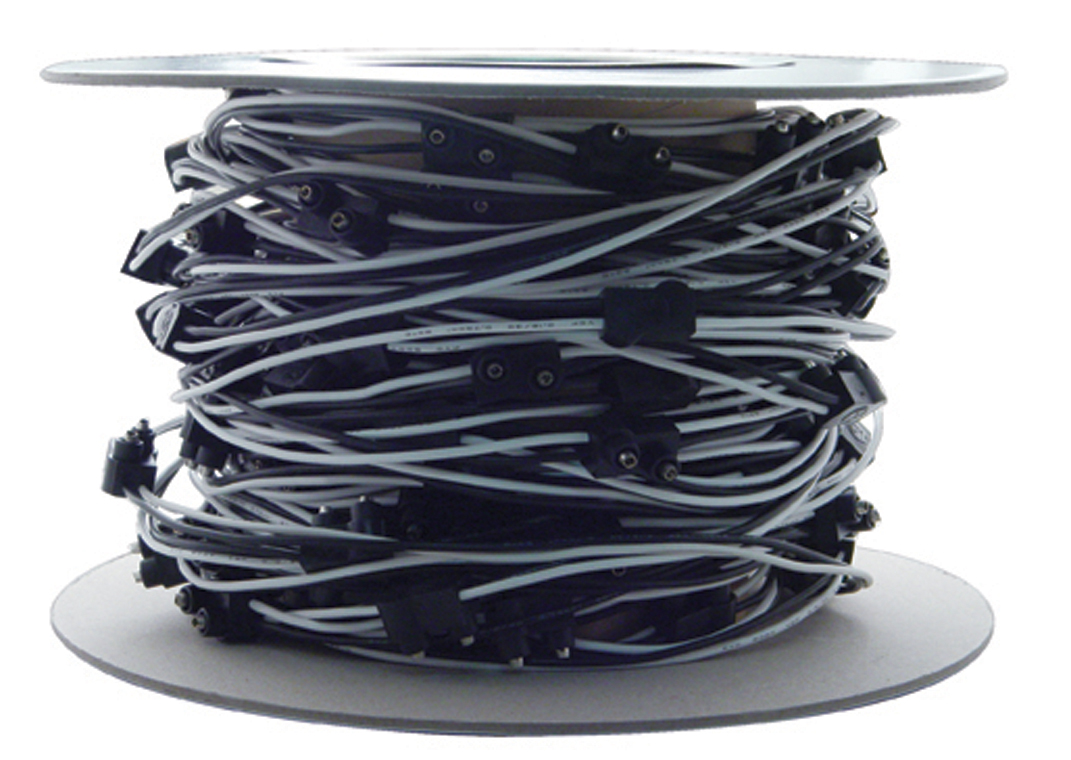 (Roll) 2 Wire Plug Wire Harness - 100' Long W/ 12" Wire Lead, Approximately 100 Plug