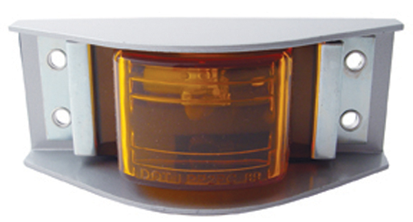 Incandescent Gray Steel Narrow Rail Marker Light - Amber Flat Lens