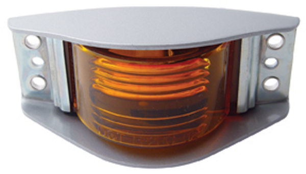 Incandescent Gray Steel Narrow Rail Marker Light - Amber