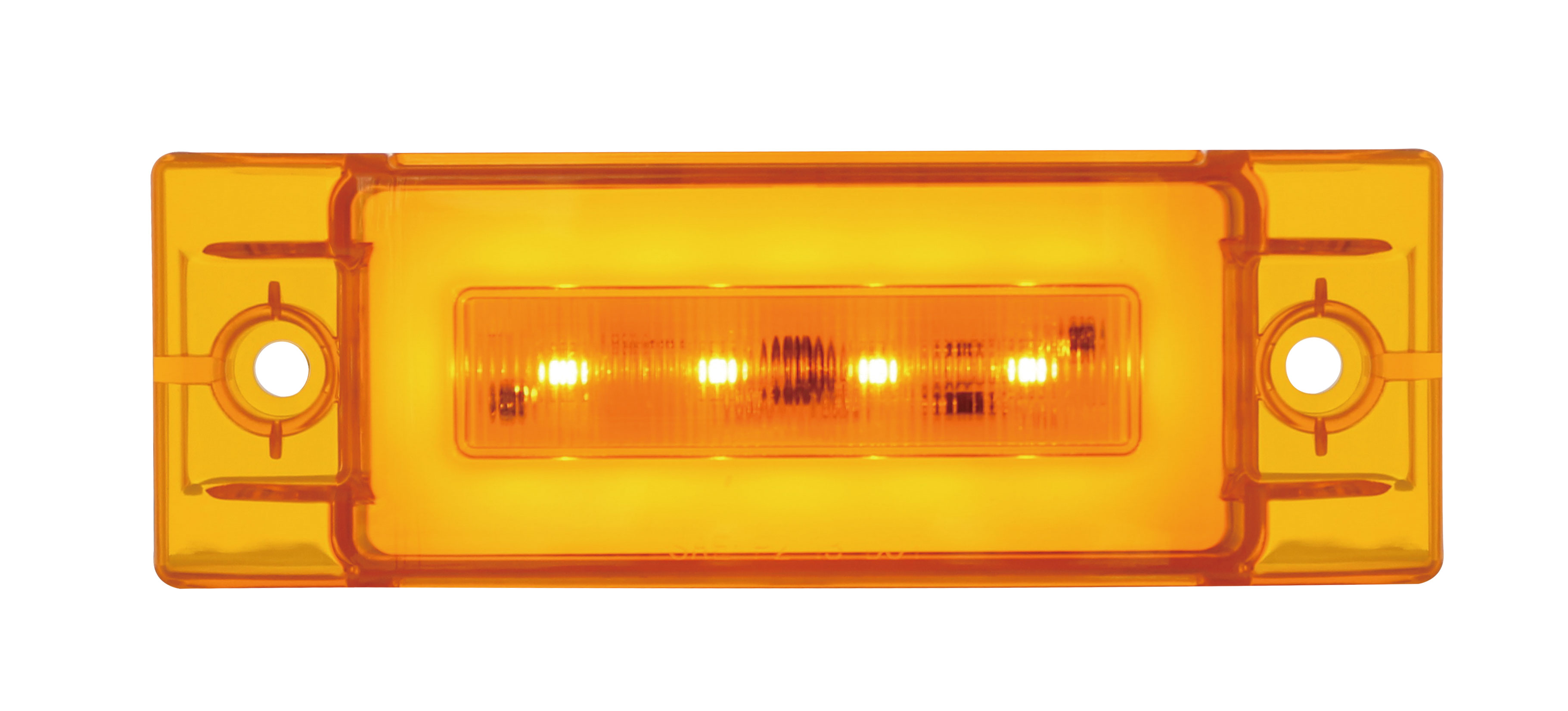 16 Amber Led Rectangular Clearance/ Marker Light - Glo Light - Amber Lens