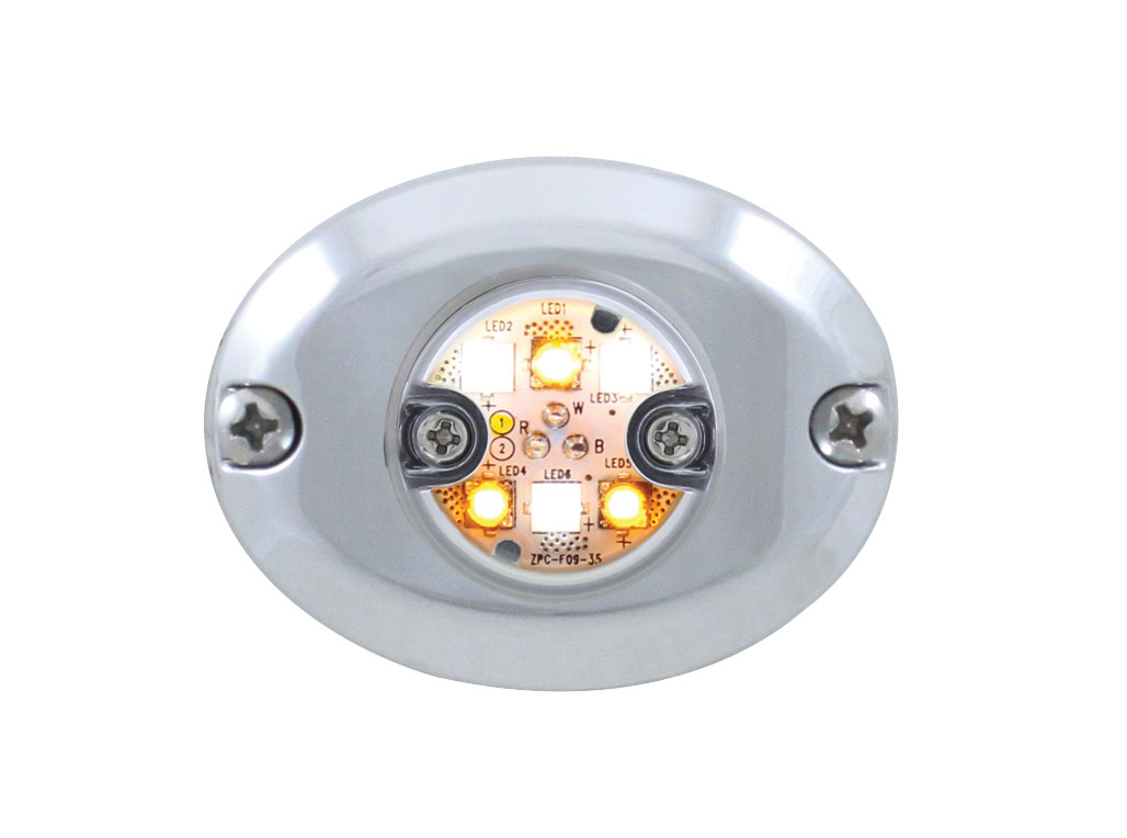 (2/Box) 6 Led 1" Warning Light - Split Color